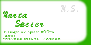 marta speier business card